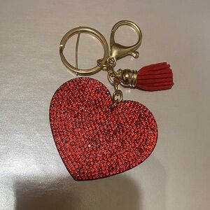 Red Crystal Heart  Bag charm keychain Accessory